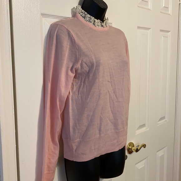 J. Crew Tippi sweater with lace collar size M - Picture 2 of 12